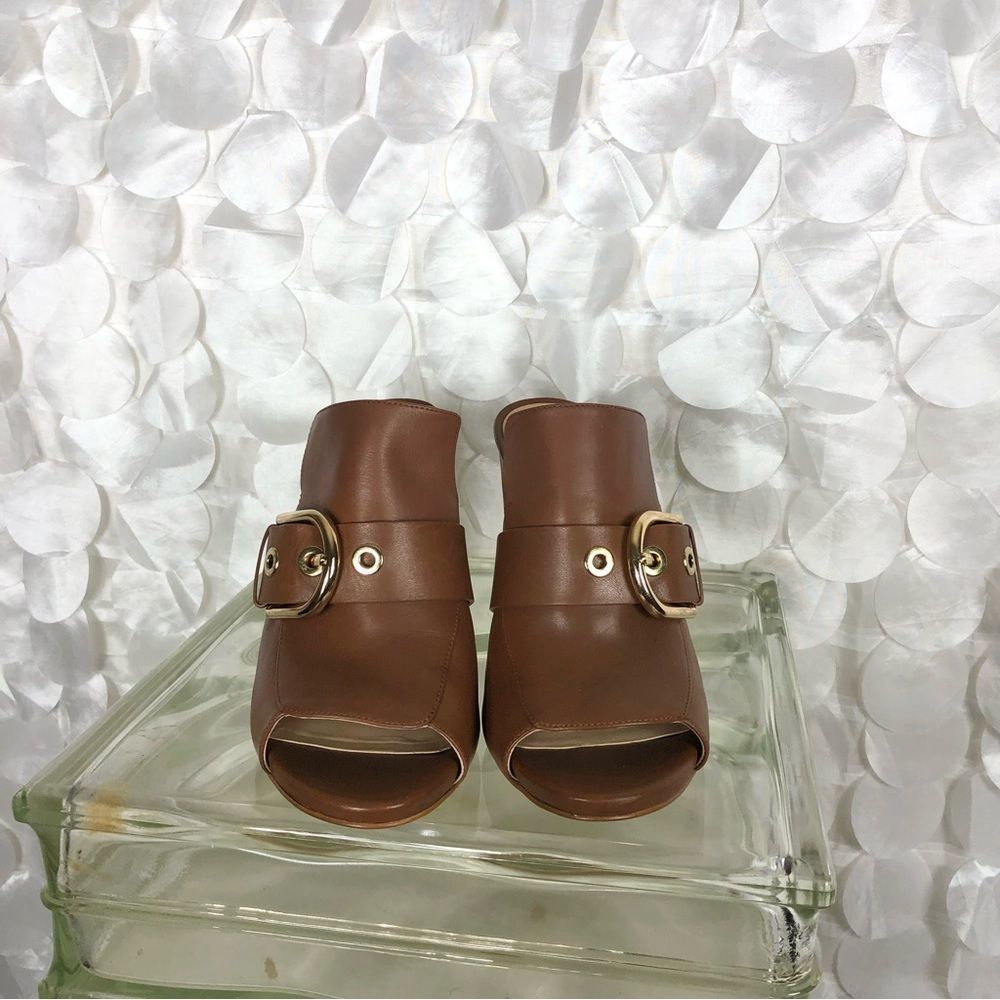 Michael Kors LUGGAGE Cooper Vachatta open toe Mules size 10 NEW - Picture 5 of 9